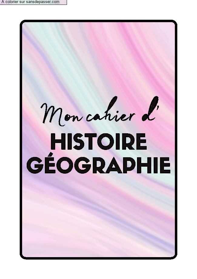 Page de Garde Cahier d'Histoire G&eacute;ographie par Golum1910