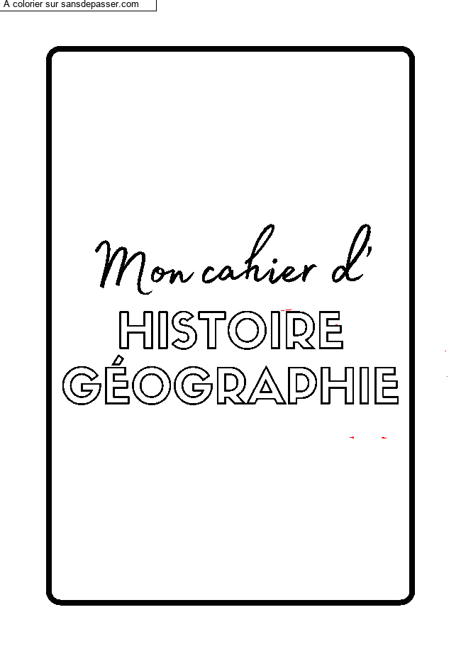 Page de Garde Cahier d'Histoire G&eacute;ographie par un invit&eacute;