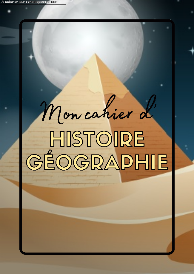 Page de Garde Cahier d'Histoire G&eacute;ographie par un invit&eacute;