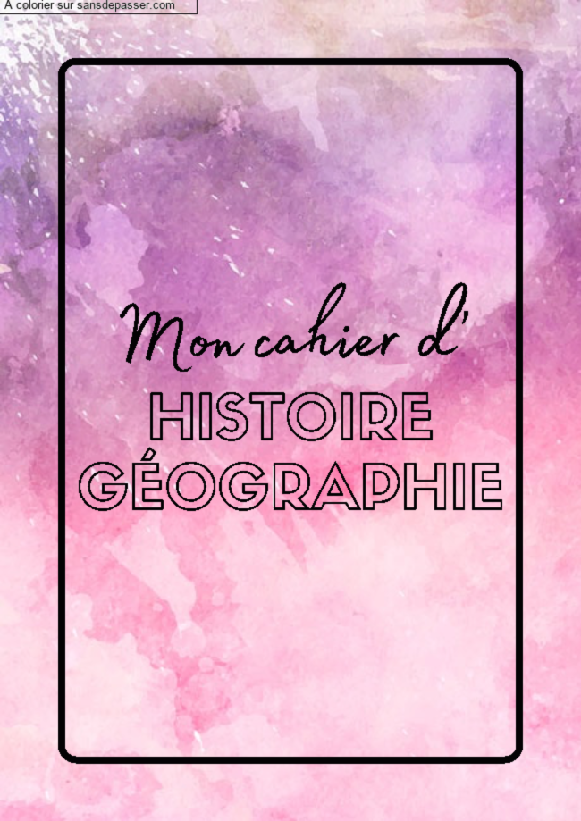 Page de Garde Cahier d'Histoire G&eacute;ographie par Fleur_33