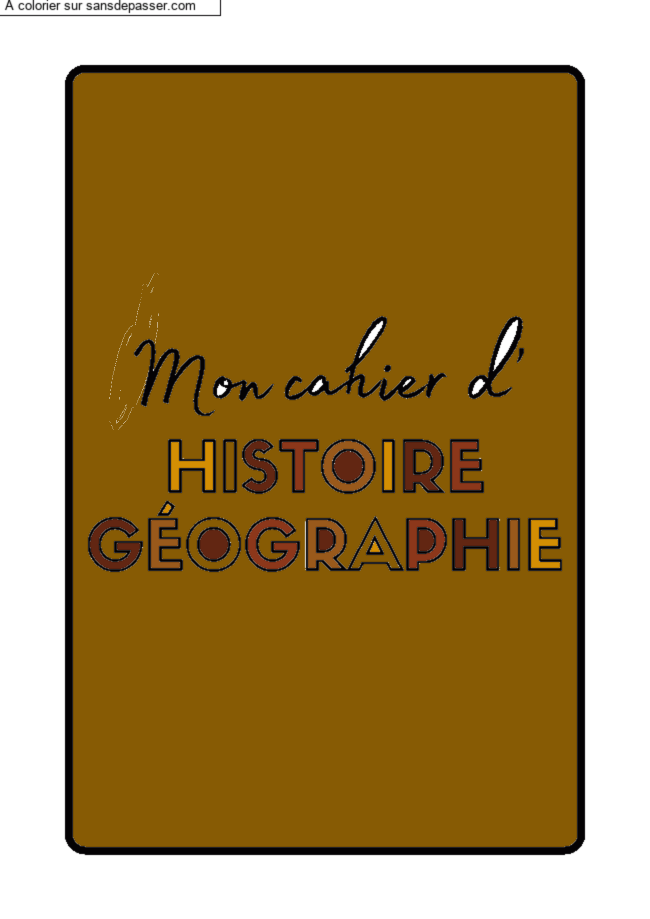 Page de Garde Cahier d'Histoire G&eacute;ographie par un invit&eacute;