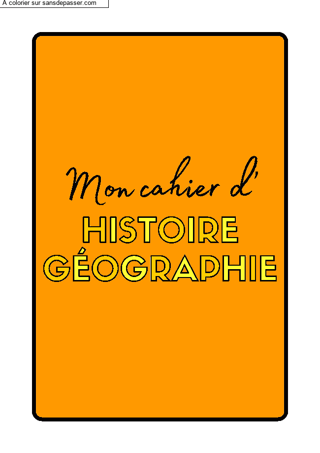 Page de Garde Cahier d'Histoire G&eacute;ographie par un invit&eacute;
