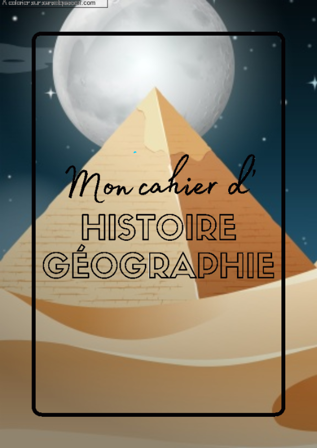 Page de Garde Cahier d'Histoire G&eacute;ographie par un invit&eacute;