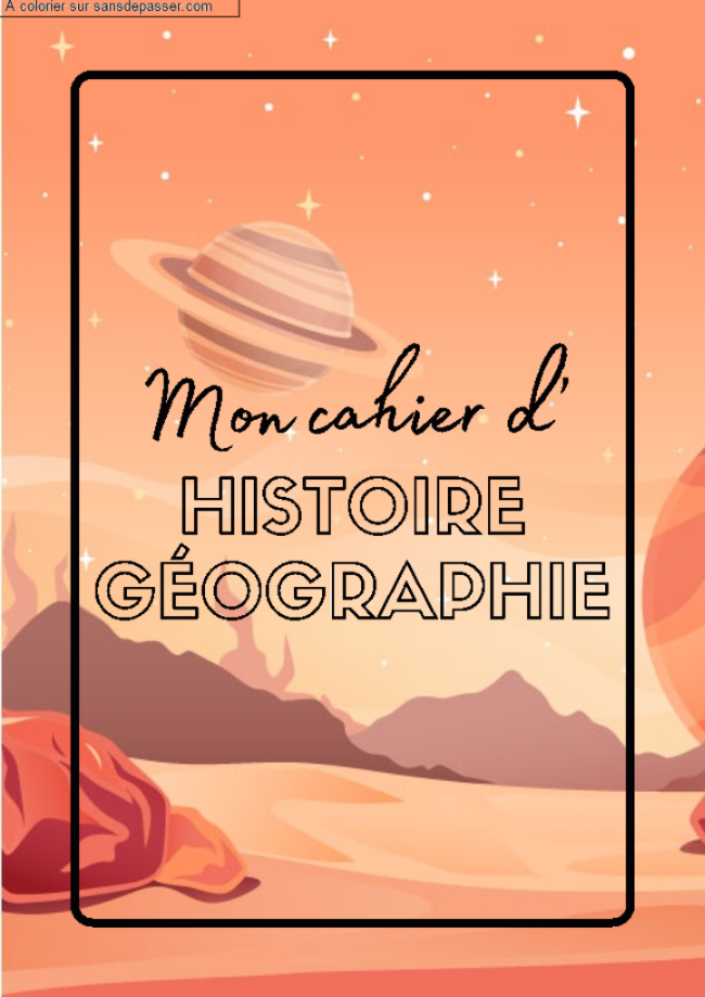 Page de Garde Cahier d'Histoire G&eacute;ographie par un invit&eacute;