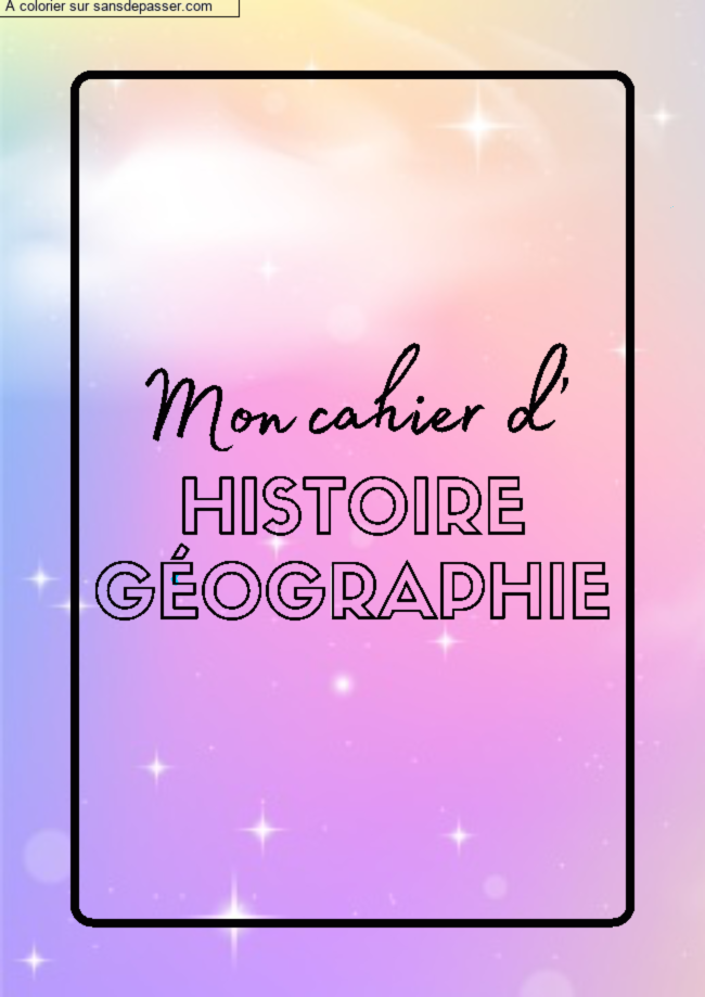 Page de Garde Cahier d'Histoire G&eacute;ographie par un invit&eacute;