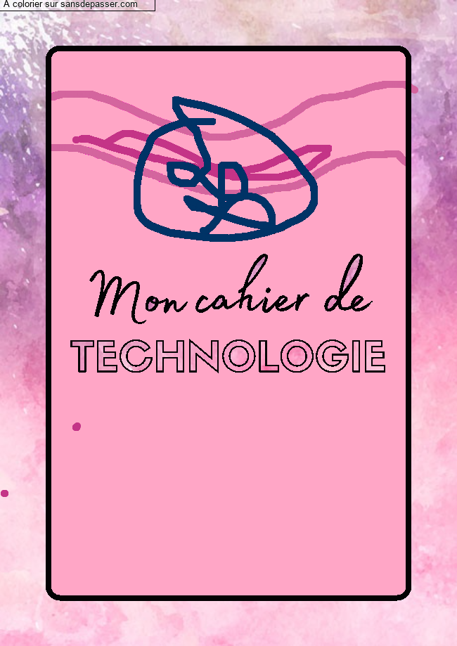 Coloriage Page de Garde Cahier de Technologie par un invit&eacute;