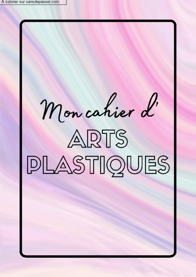 Page de Garde Cahier d'Arts Plastiques par gaiou20