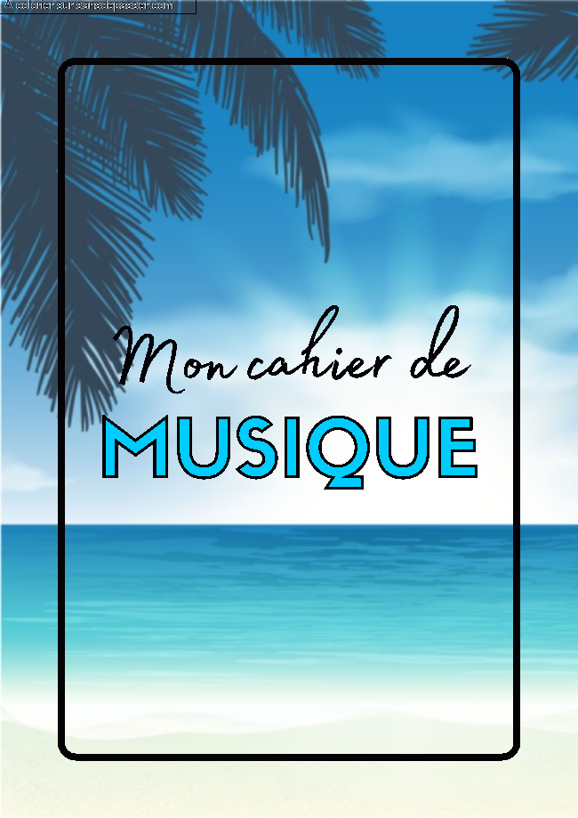 Coloriage Couverture Page de Garde Cahier de Musique par Lilounette
