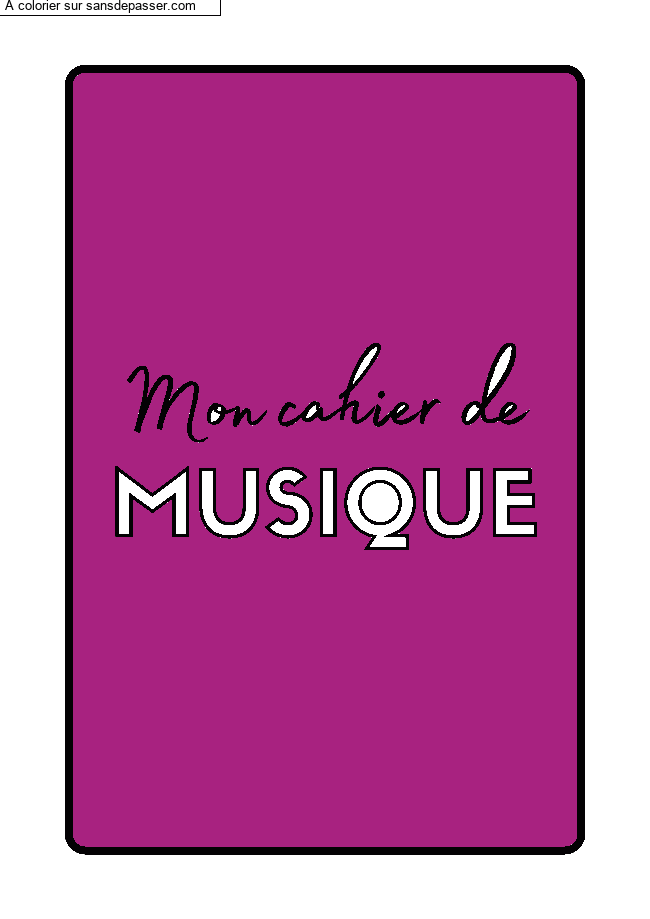 Couverture Page de Garde Cahier de Musique par fafa1977