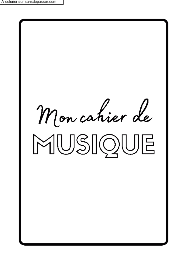 Couverture Page de Garde Cahier de Musique par un invit&eacute;
