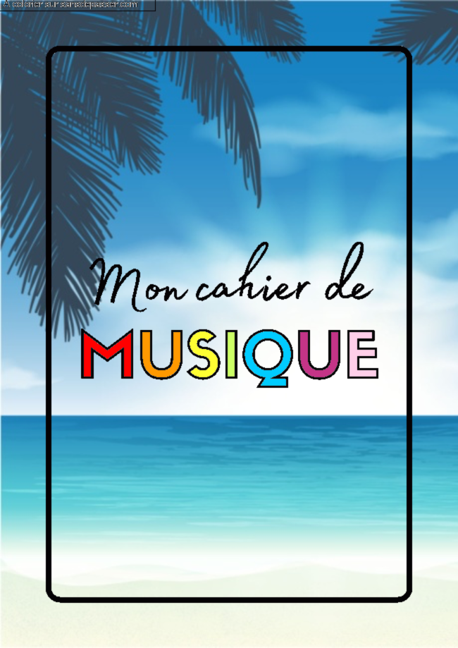 Couverture Page de Garde Cahier de Musique par un invit&eacute;