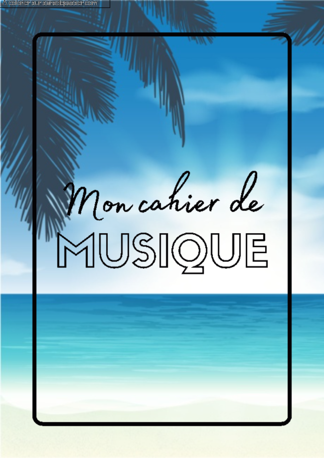 Couverture Page de Garde Cahier de Musique par un invit&eacute;