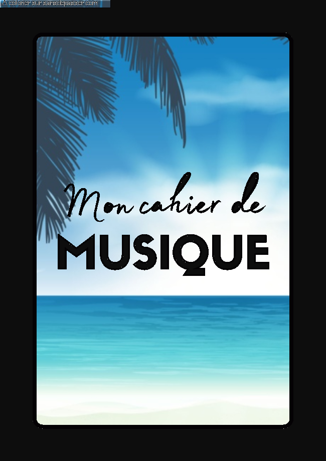 Couverture Page de Garde Cahier de Musique par un invit&eacute;
