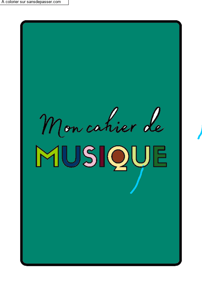 Couverture Page de Garde Cahier de Musique par un invit&eacute;