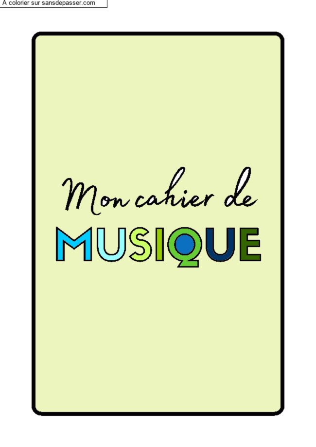 Couverture Page de Garde Cahier de Musique par un invit&eacute;