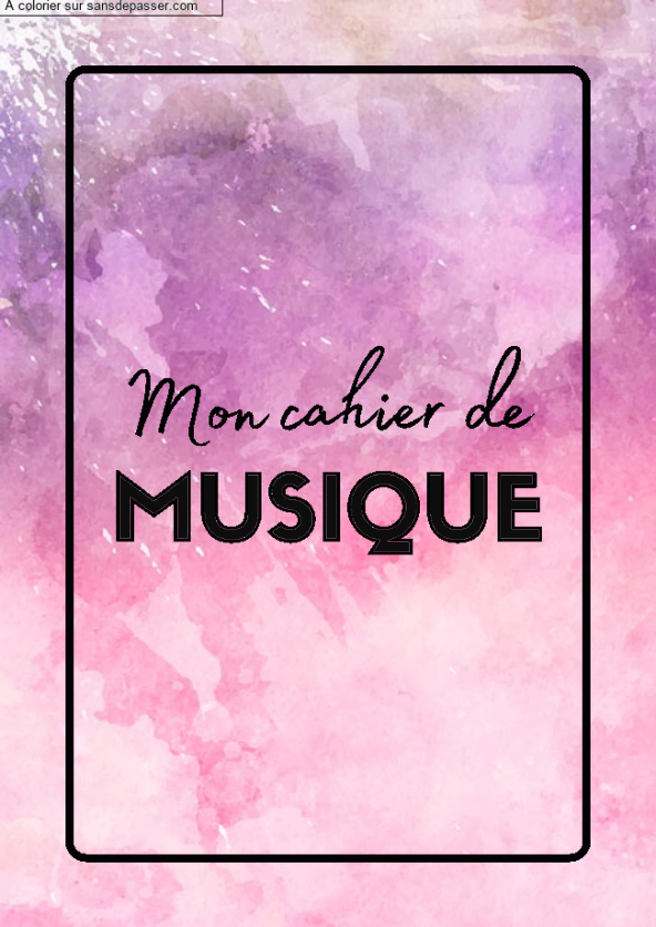 Couverture Page de Garde Cahier de Musique par Elolo2A