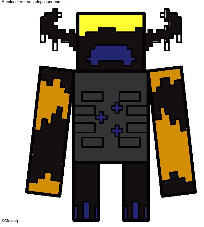 Coloriage Warden Gardien Minecraft par un invit&eacute;