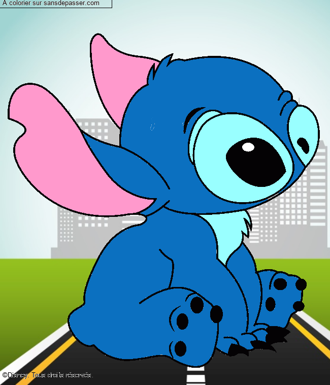 Stitch assis par un invit&eacute;