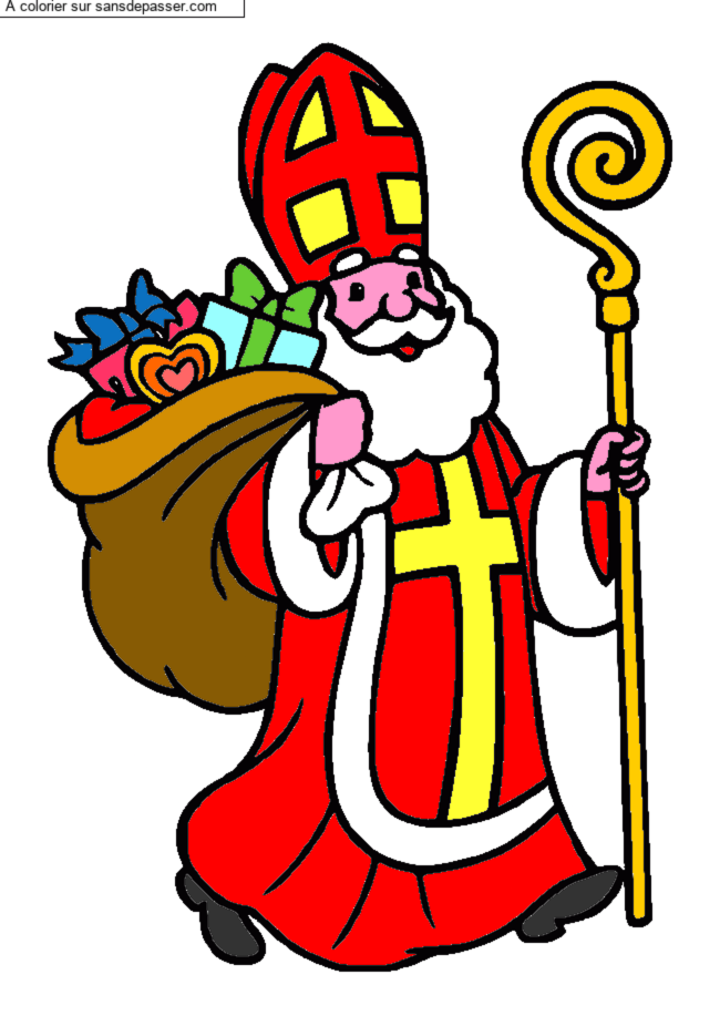 Coloriage Saint Nicolas par un invit&eacute;