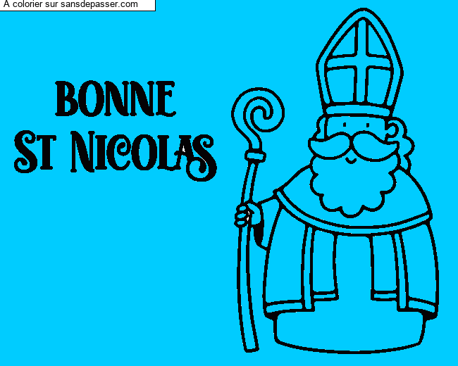 Coloriage Bonne Saint Nicolas par un invit&eacute;