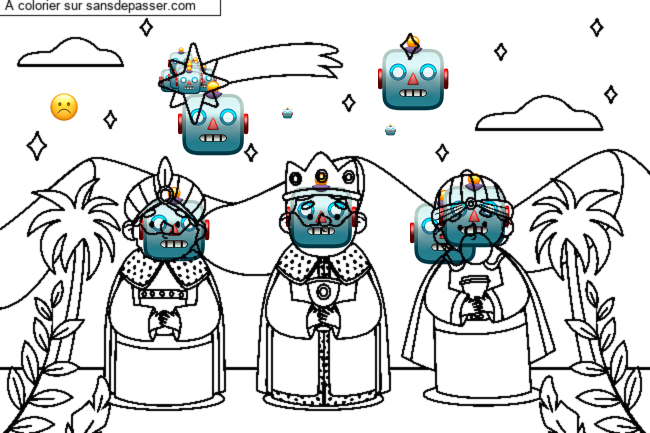 Coloriage Gaspar, Melchior et Balthazar par un invit&eacute;
