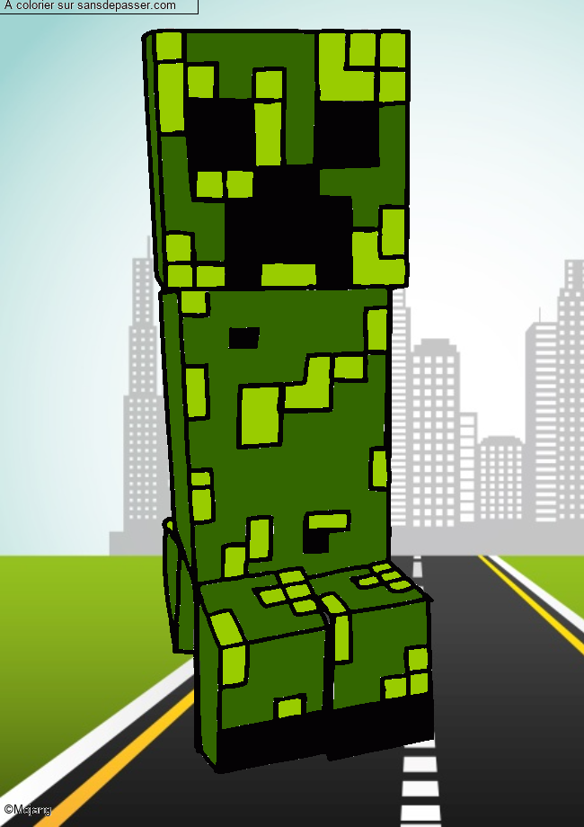 Coloriage Coloriage Creeper Minecraft par Kayano