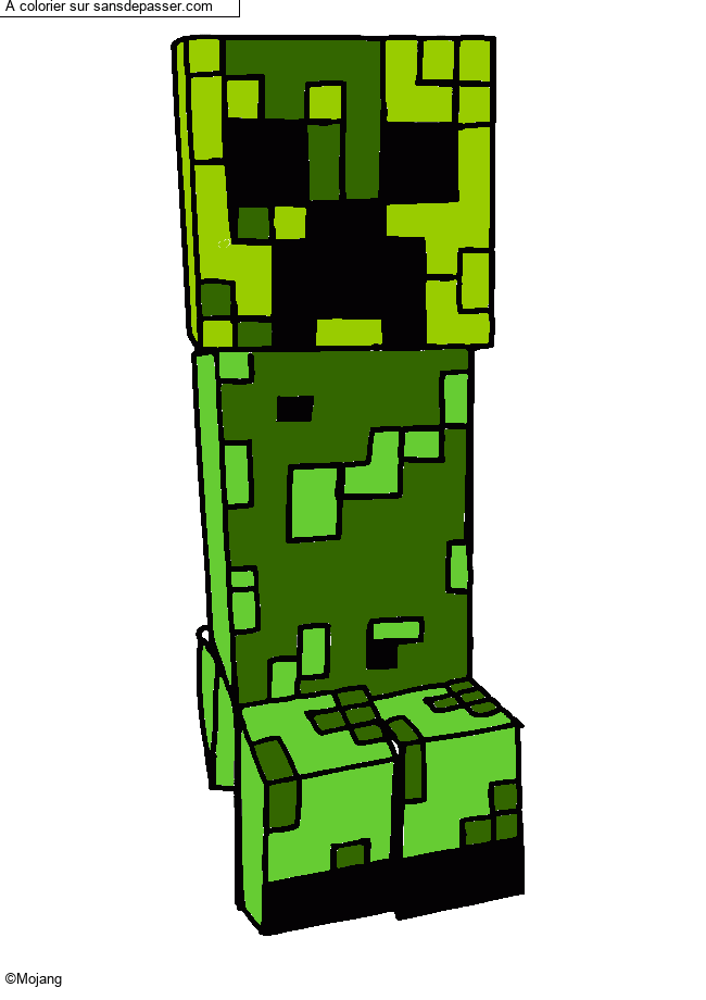Coloriage Creeper Minecraft par un invit&eacute;