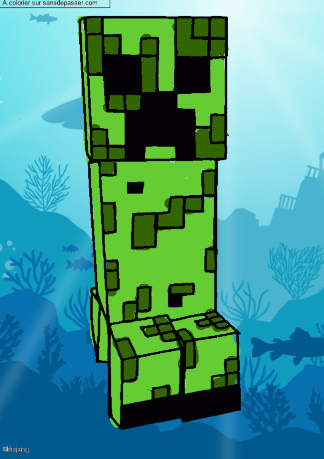 Coloriage Creeper Minecraft par un invit&eacute;