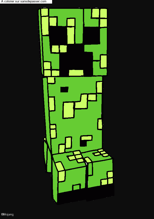 Coloriage Creeper Minecraft par un invit&eacute;