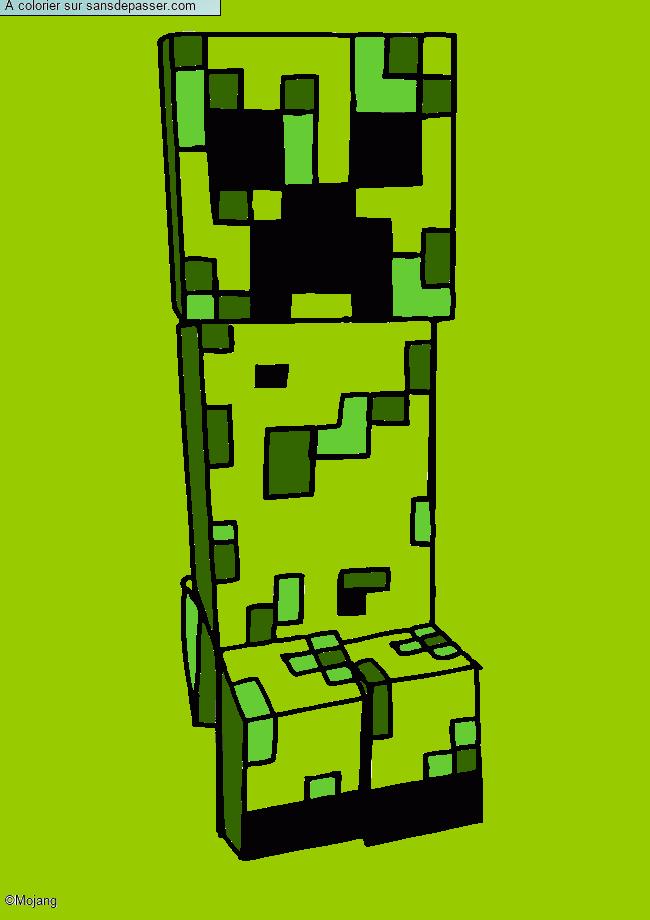 Coloriage Creeper Minecraft par un invit&eacute;
