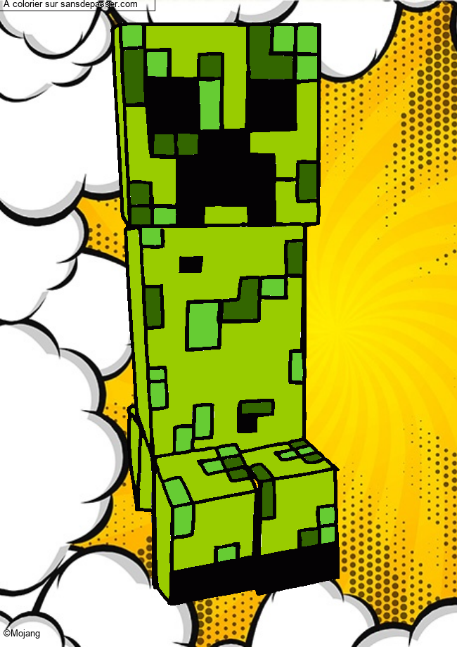 Coloriage Creeper Minecraft par un invit&eacute;