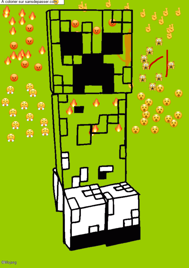 Coloriage Creeper Minecraft par un invit&eacute;
