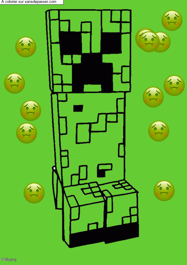 Coloriage Creeper Minecraft par un invit&eacute;
