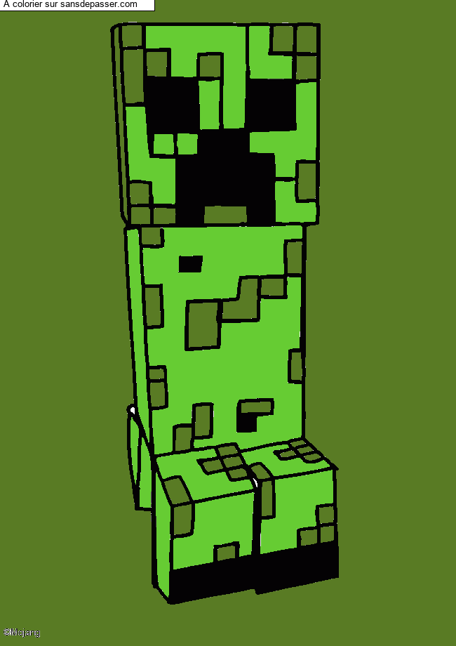 Coloriage Creeper Minecraft par un invit&eacute;