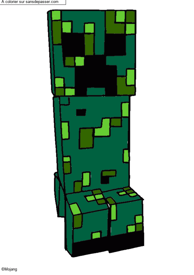 Coloriage Creeper Minecraft par un invit&eacute;