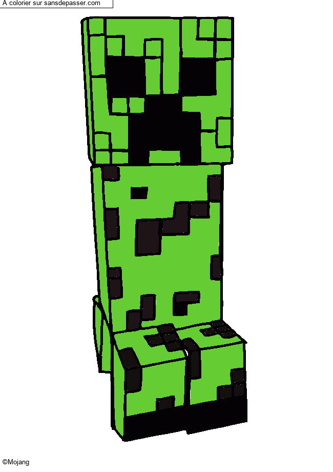Coloriage Creeper Minecraft par un invit&eacute;