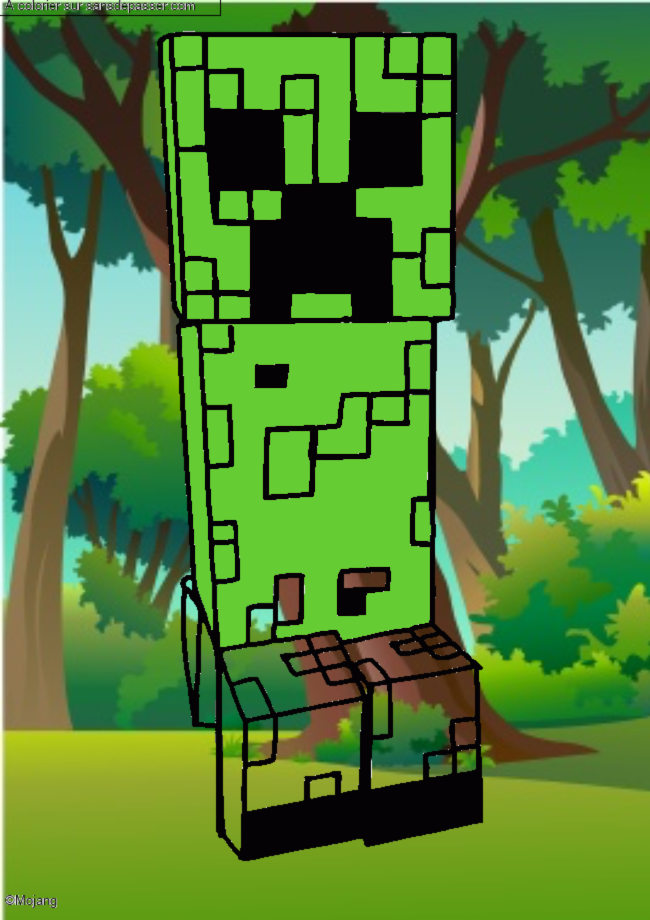 Coloriage Creeper Minecraft par un invit&eacute;