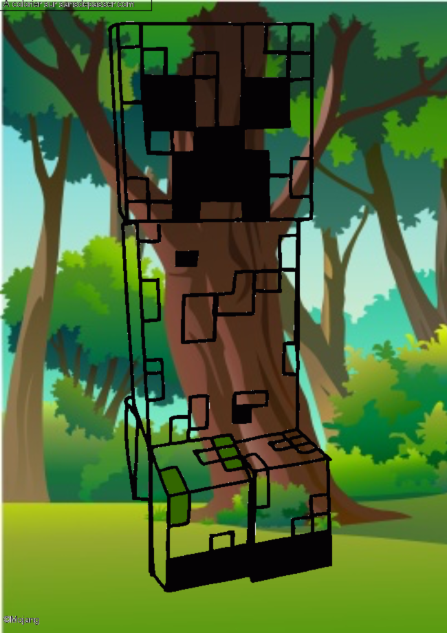 Coloriage Creeper Minecraft par un invit&eacute;