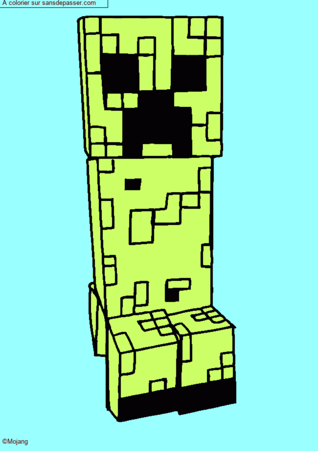 Coloriage Creeper Minecraft par un invit&eacute;