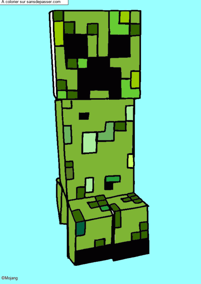 Coloriage Creeper Minecraft par Azertyuiop