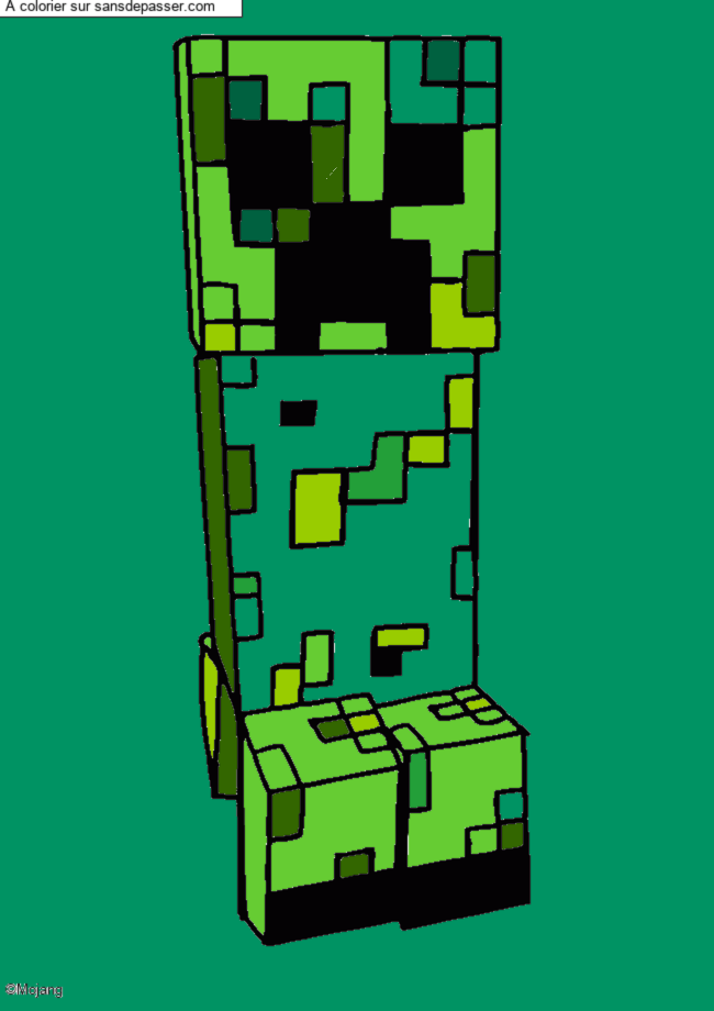 Coloriage Creeper Minecraft par un invit&eacute;