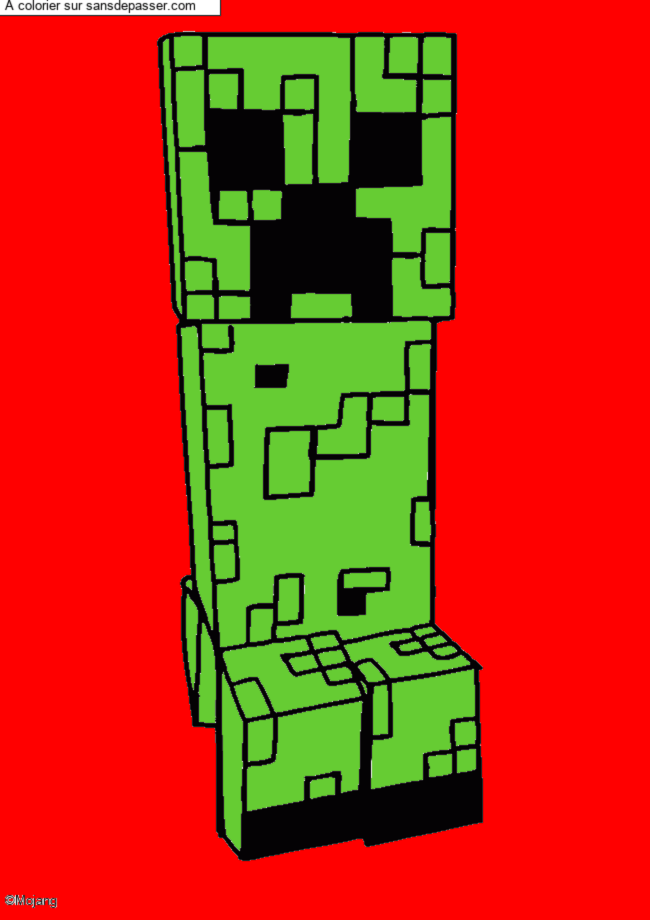 Coloriage Creeper Minecraft par un invit&eacute;