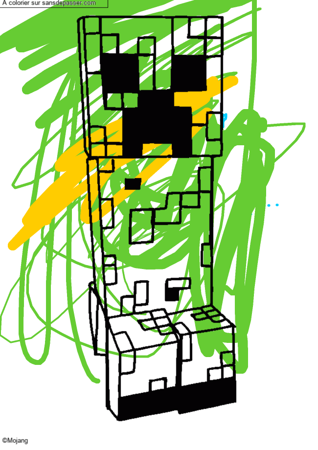 Coloriage Creeper Minecraft par un invit&eacute;