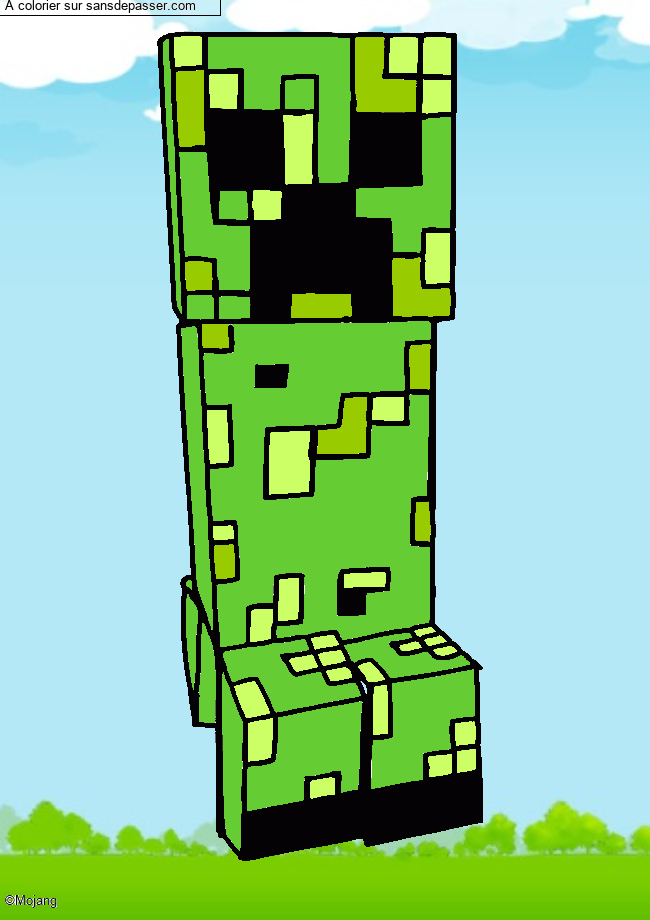 Coloriage Coloriage Creeper Minecraft par un invit&eacute;