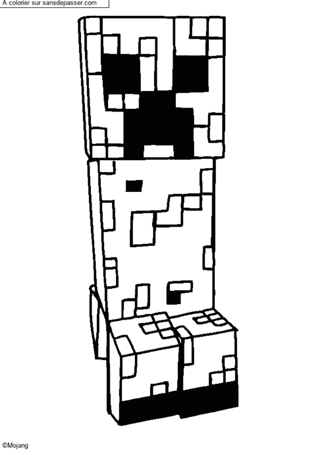 Coloriage Creeper Minecraft par un invit&eacute;