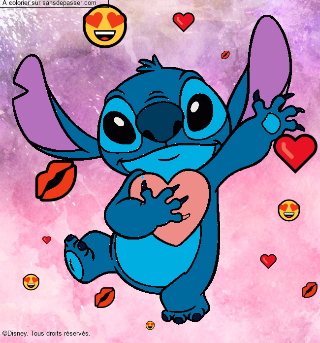 Stitch qui tient un coeur par lyly03050496