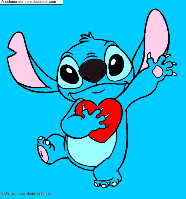 Stitch qui tient un coeur par Youyou_26