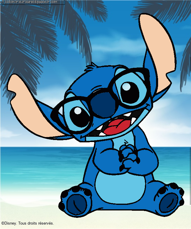 Stitch avec des lunettes par un invit&eacute;