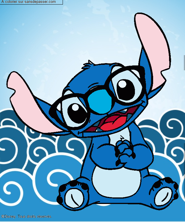 Stitch avec des lunettes par un invit&eacute;