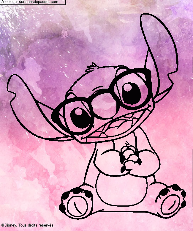Stitch avec des lunettes par un invit&eacute;